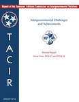Intergovernmental Challenges and Achievements, Biennial Report Fiscal Years 2014-15 and 2015-16 by Tennessee. Advisory Commission on Intergovernmental Relations.