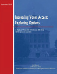 Increasing Voter Access, Exploring Options, A Study of House Bill 472/Senate Bill 1872, 107th General Assembly by Tennessee. Advisory Commission on Intergovernmental Relations.