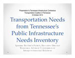 Transportation Needs from Tennessee's Public Infrastructure Needs Inventory by Tennessee. Advisory Commission on Intergovernmental Relations.