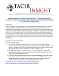 TACIR Insight, Managing Solar Energy Development to Balance Private Property Rights and Consumer Protection with the Protection of Land and Communities, September 2023 by Tennessee. Advisory Commission on Intergovernmental Relations.