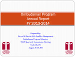 Ombudsman Program Annual Report FY 2013-2014 by Tennessee. Commission on Children and Youth.