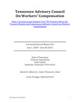 Tennessee Advisory Council on Workers' Compensation, Corrected Annual Report for July 1, 2020 - June 30, 2021 by Tennessee. Department of Treasury.