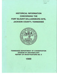 No. 6, Historical Information Concerning the Fort Blount-Williamsburg Site, Jackson County, Tennessee