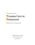 Trauma Care in Tennessee; 2018 Report to the 111th General Assembly