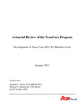 Actuarial Review of the TennCare Program, Development of Fiscal Year 2012 Per Member Costs