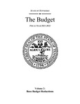 State of Tennessee, The Budget, Fiscal Year 2021-2022; Volume 2, Base Budget Reductions