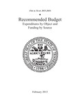 Recommended Budget, Expenditures by Object and Funding by Source, Fiscal Year 2015-2016