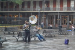 2014-01-13-001 Jazz in the Rain-Jackson Square-New Orleans LA by John M. Shaw