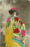 Embroidered Spanish postcard sent to Annette Church, December 29, 1911