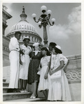 Roberta Church at the Capitol Building with 4H'ers, 1957