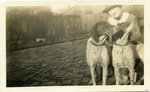 Annette E. Church with hunting dogs.