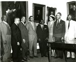 Roy Wilkins with NAACP Lawyers after Supreme Court Decision by Maurice Sorrell