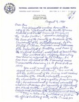 Letter from W. Montague Cobb to Dr. Benjamin Hooks, Washington D.C.