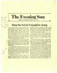 Newspaper Article, "What the NAACP Should be Doing," The Evening Sun, Baltimore, Maryland
