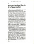 Newspaper Article, Norman Hill, "Remembering March on Washington," Los Angeles Sentinel