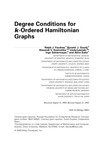 Degree Conditions for k-Ordered Hamiltonian Graphs