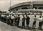 Memphis State University football fans waiting to buy tickets, 1969