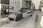 Military vehicles on Beale Street, Memphis, 1968