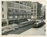 Electric buses on Main Street, Memphis, 1947