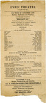 Lyric Theatre, Memphis, program, 1927