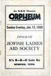 Jewish Ladies Aid Society program, Memphis, 1930