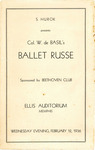 Ballet Russe program, Memphis, 1936