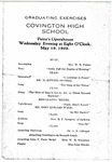 Covington High School, Tennessee, graduating exercises program, 1909
