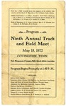 Ninth Annual Track and Field Meet program, Covington, Tennessee, 1922