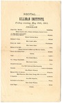 Silliman Collegiate Institute, Louisiana, recital program, 1901