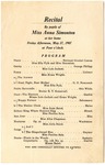 Anna Simonton pupils' recital program, 1907