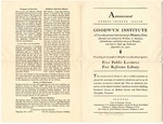 Goodwyn Institute, Memphis, announcement, 1933