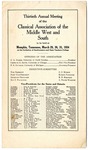 Classical Association of the Middle West and South, 30th annual meeting program, Memphis, 1934