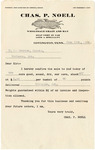 Purchase order receipt, to H. B. Derrick Estate, Marianna, Arkansas, from Chas. P. Noell, Covington, Tennessee, 1928 June 15