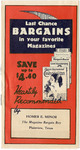 Advertisement pamphlet, from Homer E. Minor, Plainview, Texas, to Macon Derrick, Marianna, Arkansas, 1929