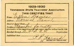 Membership Card, Ellen Davies, 1929-1930