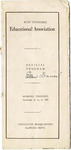 Conference Program, West Tennessee Educational Association, Memphis, TN, 1927