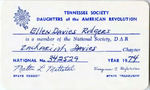 Membership Card, Ellen Davies-Rodgers, 1974