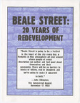 Brochure, "Beale Street: 20 years of Redevelopment," Memphis, TN, circa 2003