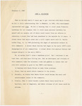 Document, on the development of Beale Street, by John A. Elkington, Memphis, TN, February 5, 1988