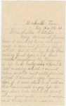 Letter to Sallie Fletcher from Oakville, Tennessee, 1913 November 20