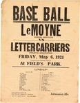 Baseball game flyer, 1921 May 6