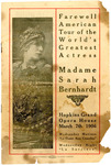 Sarah Bernhardt program, Memphis, 1906