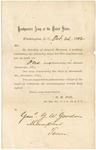 Receipt, from O. M. Poe, Bvt. Brig. Gen. to Gen. G. W. Gordon, Memphis, Tennessee, 1882 October 24