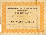 Certificate; 1931 April 4, Worden-Jefferson School of Music, Mabel Francis Gray