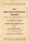Pamphlet, The Bethel Literary and Historical Association, The Metropolitan A. M. E. Church, Washington, D. C., 1900 March 27