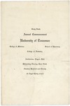 University of Tennessee Commencement program, Memphis, Tennessee, 1920 June 9th