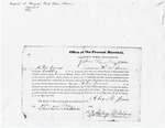 Document, Office of the Provost Marshall, Parole of Honor, Alex M. Jones, Jackson, Tennessee, 1865 May 27