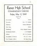 Ramer High School commencement exercises program, 1941