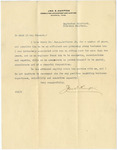 Letter, Jno. S. Hampton, Memphis, Tennessee, to "Whom It May Concern", 1914 September 30