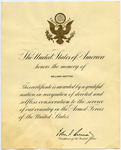 Presidential Memorial Certificate for William Mattox, 1963